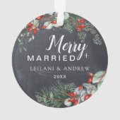 Joyeux marié Chalkboard Berry Foliing Ornement (dos)