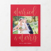 Joyeux Marié COULEUR ÉDITABLE Triple Carte de vaca (Page de couverture)