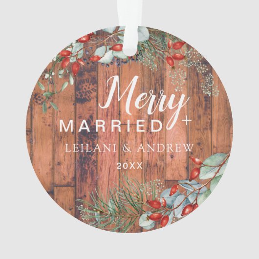 Joyeux Marié Holly Verdure Noël Rustique (dos)
