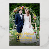 Joyeux Marié Noël Foil Carte de vacances (Recto)