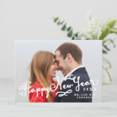 Joyeux mariés Script Bonne année Carte photo de va (Debout devant)