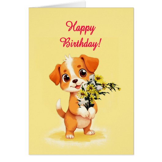 Joyeux Marionnette et Fleurs d'anniversaire (Devant)