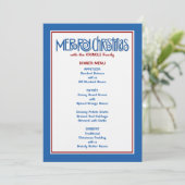 Joyeux menu du dîner bleu Noël (Debout devant)