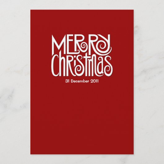 Joyeux menu du dîner rouge Noël (Dos)