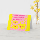 Joyeux message d'anniversaire Carte jaune rose (Fleur jaune)