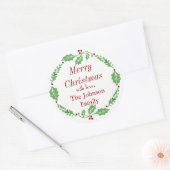 Joyeux message de Noël Nom de famille Stickers (Enveloppe)