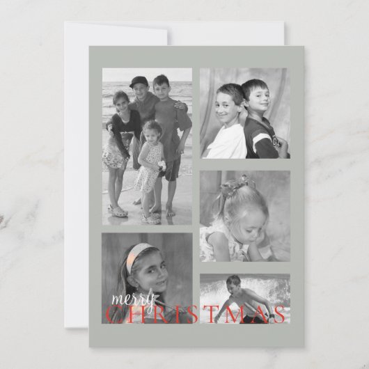 Joyeux Mistletoe Carte photo double face en gris (Devant)