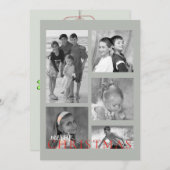 Joyeux Mistletoe Carte photo double face en gris (Devant / Derrière)