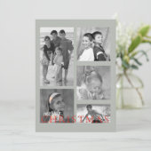 Joyeux Mistletoe Carte photo double face en gris (Debout devant)