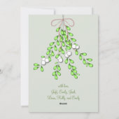 Joyeux Mistletoe Carte photo double face en gris (Dos)