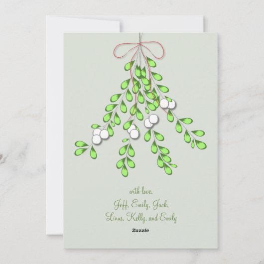 Joyeux Mistletoe Carte photo double face en gris (Dos)