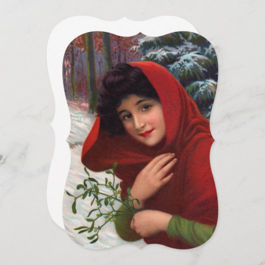Joyeux Mistletoe Maiden Invitation (Devant / Derrière)