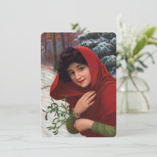 Joyeux Mistletoe Maiden Invitation (Debout devant)