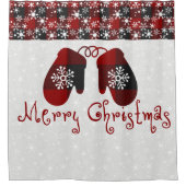 Joyeux mitaines de Noël rideau de douche (Devant)