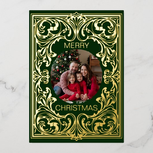 Joyeux Modèle de carte de Noël Ornat modifiable (Recto)