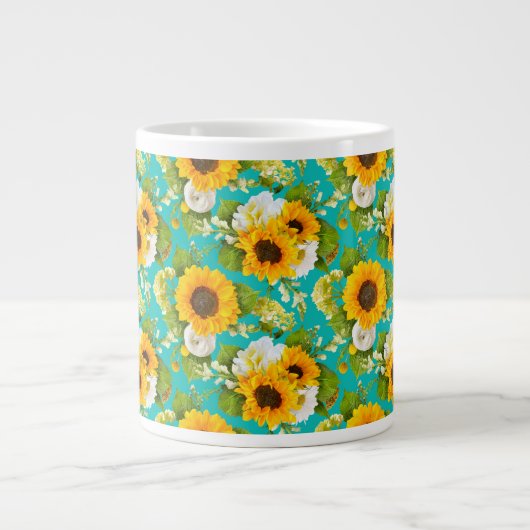Joyeux modèle de tournesol été tasse de café (Devant)