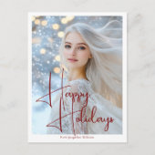 Joyeux modèle de vacances Headshot rouge Script (Devant)