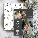 Joyeux moderne 2 photo Couleur d'hiver noire<br><div class="desc">Cette année, faites savoir à vos amis et à votre famille que vous vous souciez de la carte de Noël d'hiver moderne Joyeux 2 Photo noir. Non seulement il est élégant et à jour, mais il a suffisamment d'espace pour vous permettre d'inclure deux de vos souvenirs préférés de l'année passée....</div>