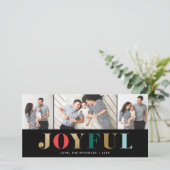 Joyeux moderne 3 photo Carte de Noël (Debout devant)