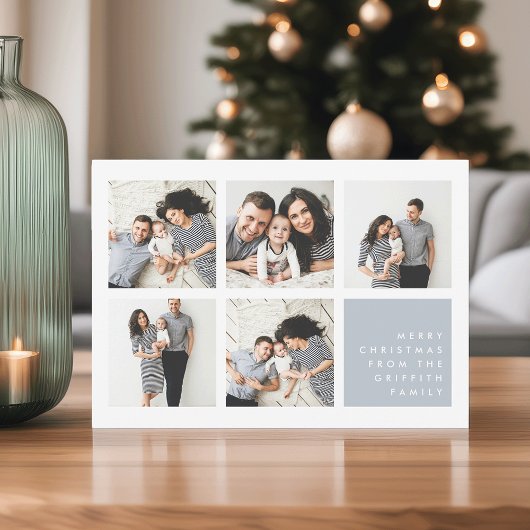 Joyeux moderne | Carte de collage photo de Noël
