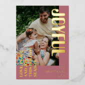 Joyeux Moderne Vacances Famille Photo Rose Or (Recto)