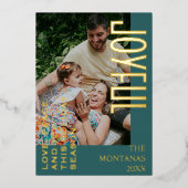 Joyeux Moderne Vacances Famille Photo Turquoise (Recto)