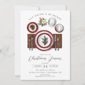 Joyeux moments Noël Dîner Invitation (Devant)