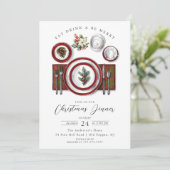 Joyeux moments Noël Dîner Invitation (Debout devant)