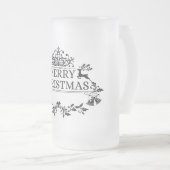 Joyeux mot de Noël Art Frosted Glass Beer Mug (Devant droit)