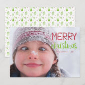 Joyeux Motif de Noël Carte photo de vacances (Devant / Derrière)