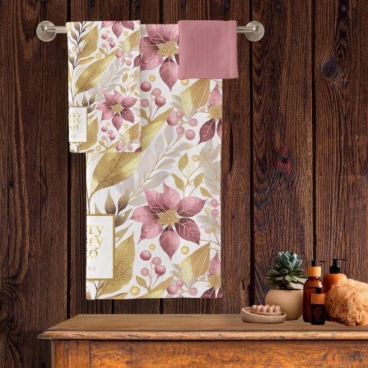 Joyeux Motif de Noël rose or #21 ID1009