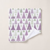 Joyeux Motif de Noël vert violet #25 ID1009 (Gant de toilette)