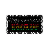 Joyeux Motif Kwanzaa | Étiquette d'adresse de reto (Devant)