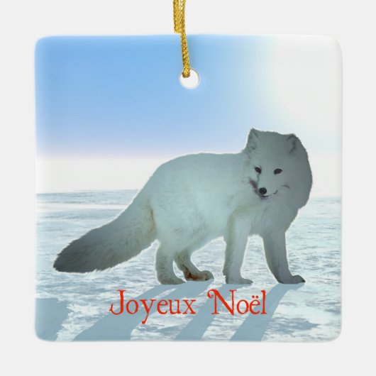 Joyeux Noё l - Arctic Fox Keramisch Ornament (Voorkant)