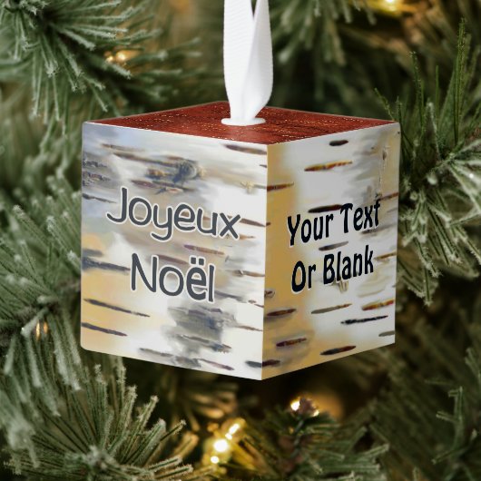 Joyeux Noё l - Birchbark Kubus Ornament (Boom)