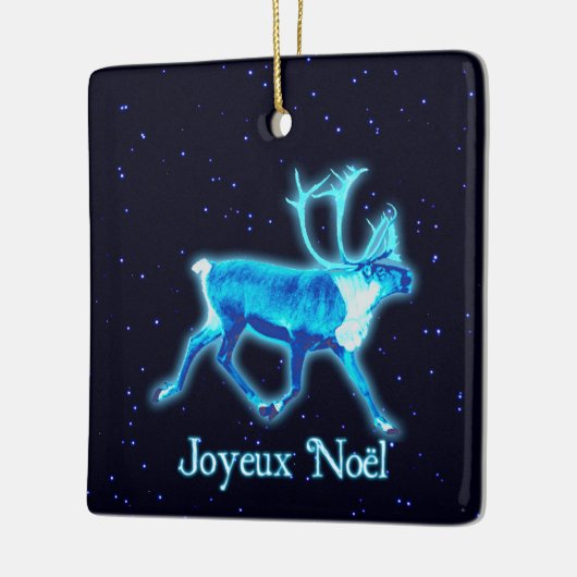 Joyeux Noё l - Blue Cariou (rendier) Keramisch Ornament (Links)