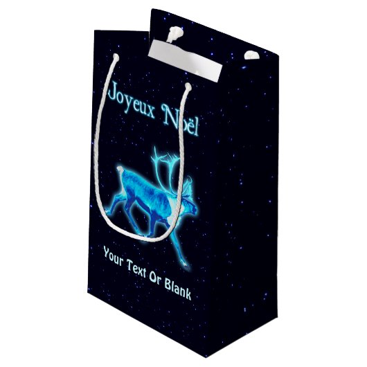 Joyeux Noё l - Blue Cariou (rendier) Klein Cadeauzakje (Achterkant Gekanteld)