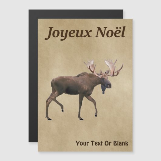 Joyeux noё l. Bull Moose on Old Paper (Voorkant / Achterkant)