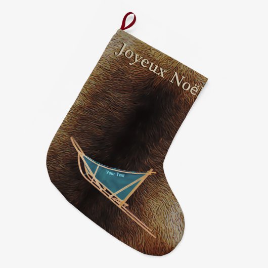 Joyeux Noё l - Dog Sled Grote Kerstsok (Voorkant (Hangend))