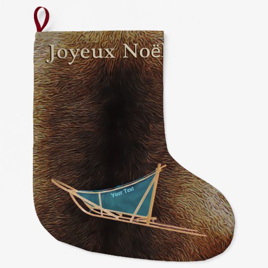 Joyeux Noё l - Dog Sled Grote Kerstsok (Voorkant)