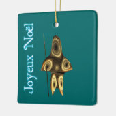 Joyeux Noё l - Fractal Inuit Hunter Keramisch Ornament (Links)