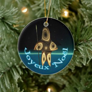 Joyeux Noё l - Fractal Inuit Hunter Keramisch Ornament