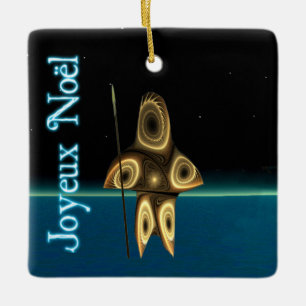 Joyeux Noё l - Fractal Inuit Hunter Keramisch Ornament
