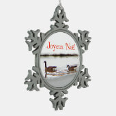Joyeux Noё l - Honkers - Canada Geese Tin Sneeuwvlok Ornament (Links)