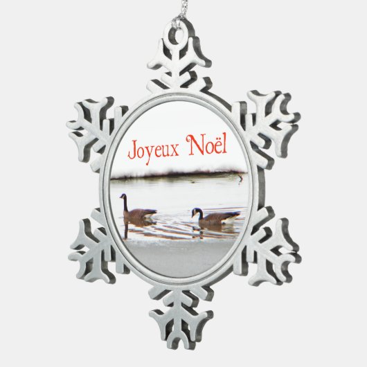 Joyeux Noё l - Honkers - Canada Geese Tin Sneeuwvlok Ornament (Rechts)