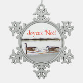 Joyeux Noё l - Honkers - Canada Geese Tin Sneeuwvlok Ornament (Voorkant)