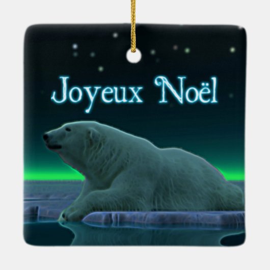 Joyeux Noё l - Ice Edge Polar Beer Keramisch Ornament (Achterkant)