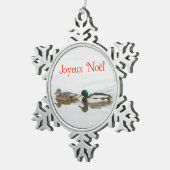 Joyeux Noё l - Mallards Tin Sneeuwvlok Ornament (Rechts)
