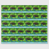 Joyeux Noё l - Northern Lights Moose Cadeaupapier (Vlak)