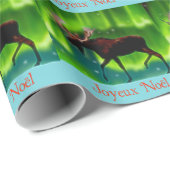 Joyeux Noё l - Northern Lights Moose Cadeaupapier (Rol Hoek)